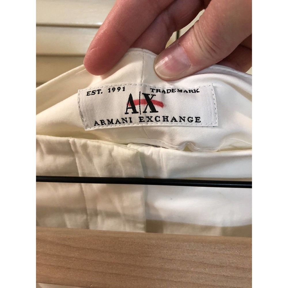 Armani Exchange Womens Off White Pant Size 8 Crop Wide Leg - Picture 4 of 5